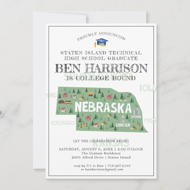 Nebraska | Festa de Formatura para Universitário (Frente)
