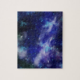 Nebulosa Azul Galáxia Aquarela Quebra-cabeça