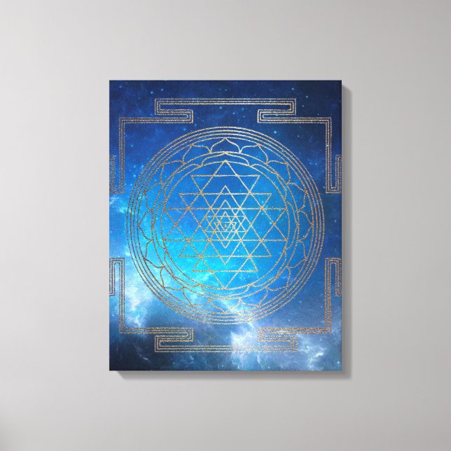 Nebulosa Azul Sri Yantra - Canvas (Frente)