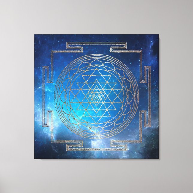 Nebulosa Azul Sri Yantra - Canvas (Frente)