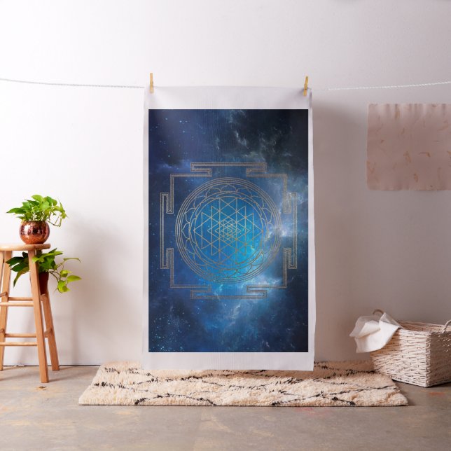 Nebulosa Azul Sri Yantra - Tecido (In Situ)