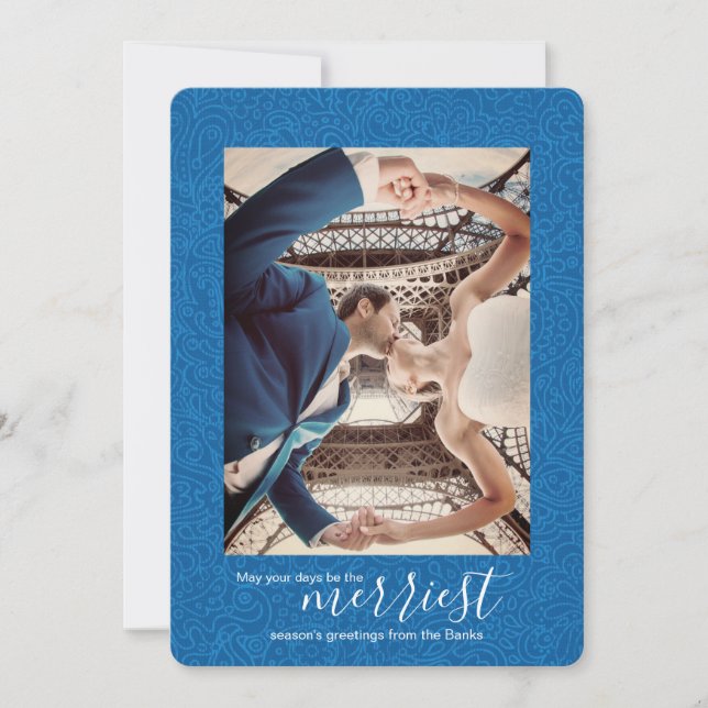 Nebulosa Paisley azul, cartão de Natal (Frente)