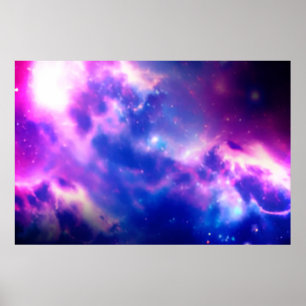 Nebulosa Roxo Galáxia Poster