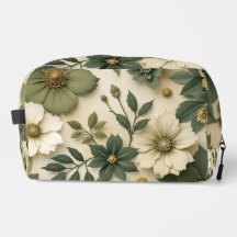 Necessaire padrão flores verdes