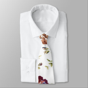 Necktie Floral-Burgundy Gravata de Casamento Flora