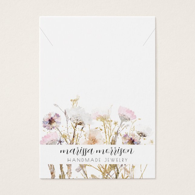 Neclace Jewelry Rosa Dourado Flores Selvagens (Frente)