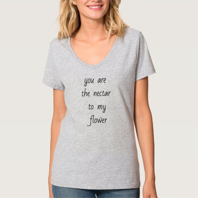 Néctar à minha camisa básica de T-Neck de V-Nectar (Frente)