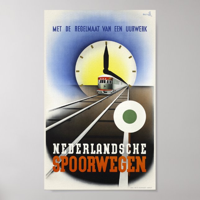 Nederlandsche Spoorwegen Poster vintage 1939 (Frente)