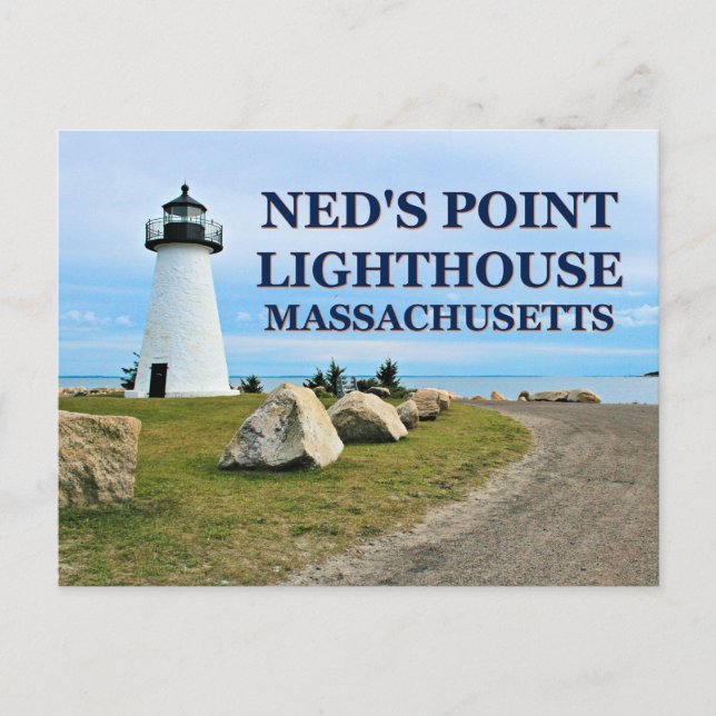 Ned's Point Lighthouse, cartão postal de Massachus (Frente)