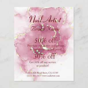 negócio de artista de unha flyer personalizado