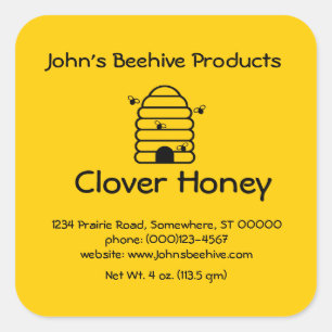 Negócio do mel da etiqueta (lg quadrado) -