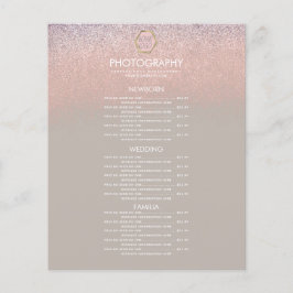 Negócios de Fotografia Ombre Glitter Seu Menu de L