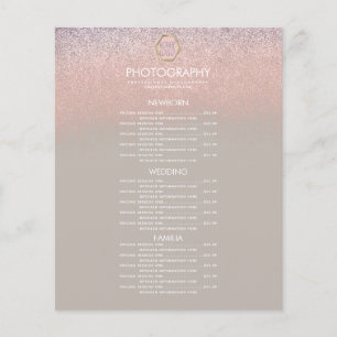 Negócios de Fotografia Ombre Glitter Seu Menu de L