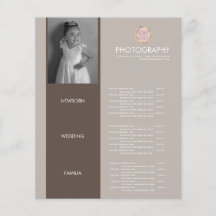 Negócios de Fotografia Seu Logotipo Menu Terroso