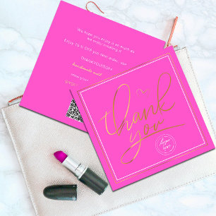 Negócios Obrigado Elegante Rosa e Dourado