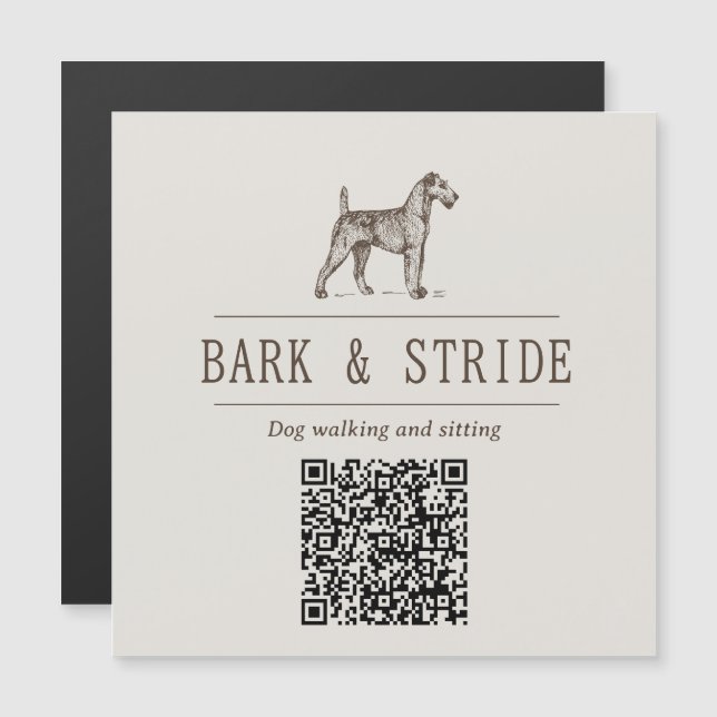 Negócios Personalizados de Passeio de Cães Cor Nat (Frente/Verso)