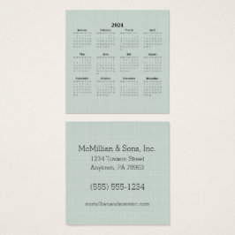 Negócios Personalizados do Linen Verde do Calendár