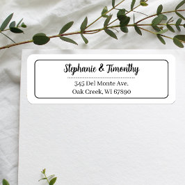 Negra Clássica de Casamento | Etiqueta de Endereço