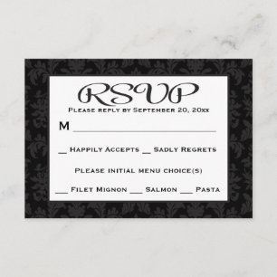 Negra E Cinza RSVP Damask Floral Casamento / Festa