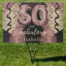 Negra e Rosa Dourada Brilhante 50º aniversário