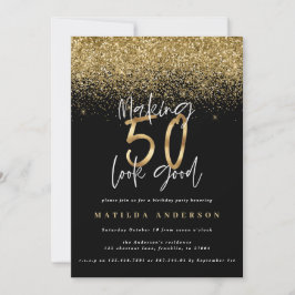 Negra moderna e brilho dourado 50 anos