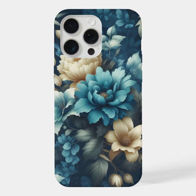 Negrito em Azul e Florais Cremes Delicados  (Verso)