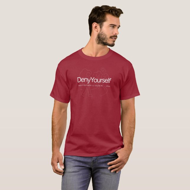 Negue a si mesmo Camiseta simples (Frente Completa)