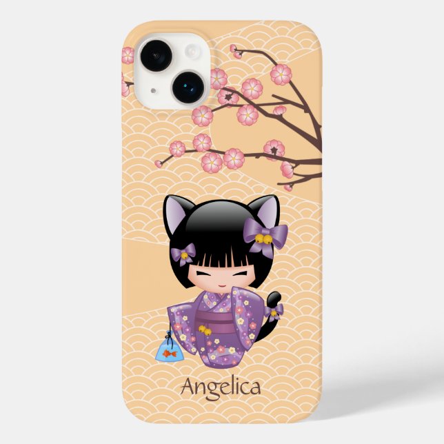 Neko Kokeshi Doll - Cat Ears Geisha Girl (Verso)