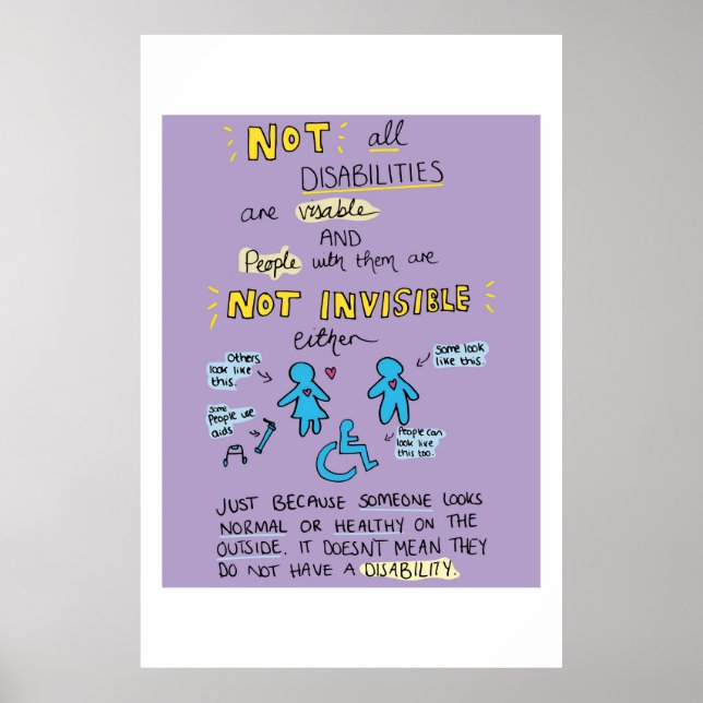 Nem Todas As Deficiência São Poster Visíveis (Frente)