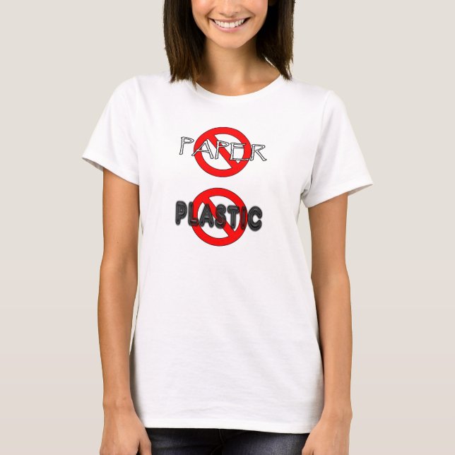 Nenhum papel nenhum t-shirt plástico (Frente)