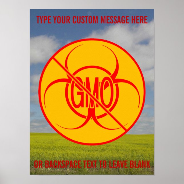 Nenhum Poster de OGM Personalizado Sem Sinais de O (Frente)