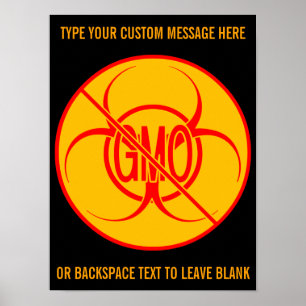 Nenhum Risco Bioquímico de Poster OGM Personaliza