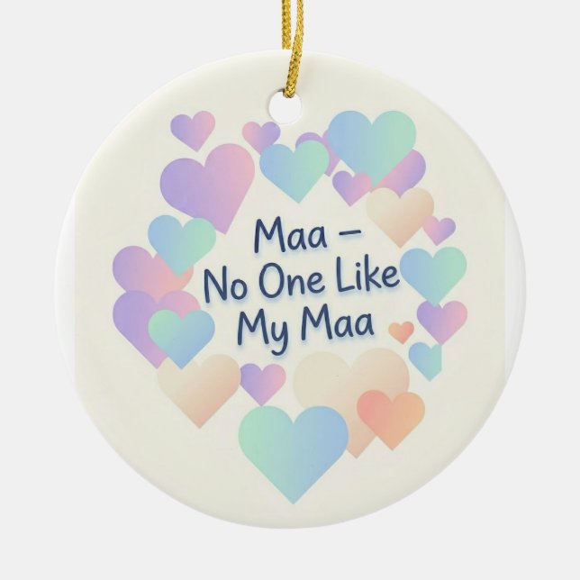 Nenhuma Mãe Como a Minha Mãe - Enfeite de Coração  (Frente)