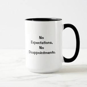 Nenhumas expectativas, nenhuma caneca das