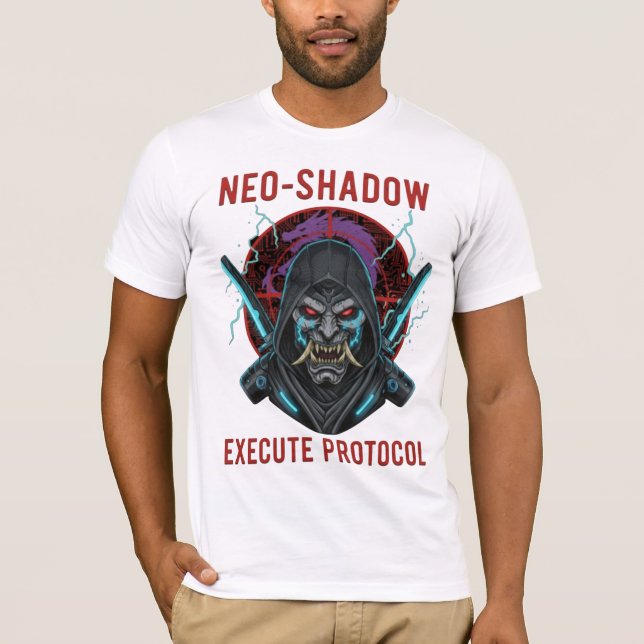 Neo-Shadow Execute Protocol T-Shirt - Cyberpunk (Frente)