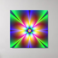 Neon Abstrato Daisy Canvas