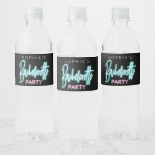 Neon Bachelorette Água Etiquetas