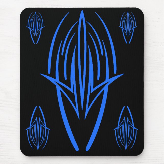 Neon Blue Tribal Design no Mousepad Negro (Frente)