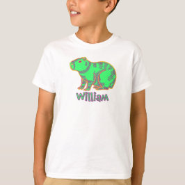 Neon Capybara Kids T-Shirt – Cute Colorful Animal