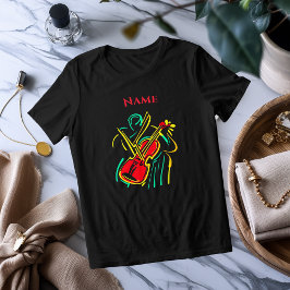Neon Cello Line Art | T-Shirt Musical Vibrante