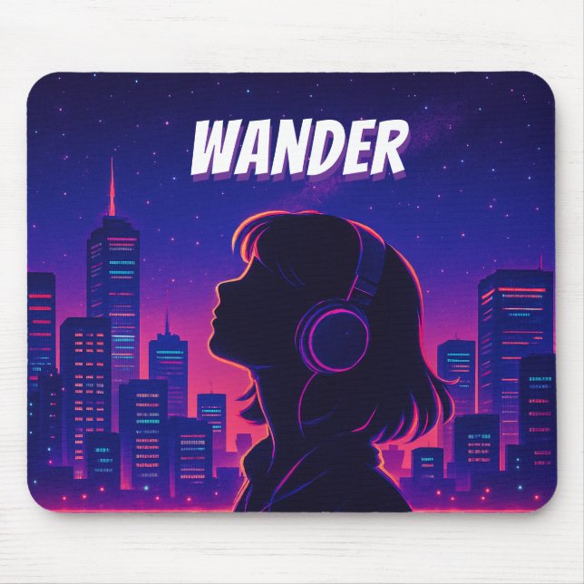 Neon City Night Mousepad (Frente)