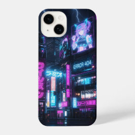 Neon Cyberpunk Glitch Anime iPhone Case
