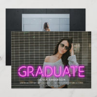 Néon de graduação, cor-de-rosa, duas fotos moderna