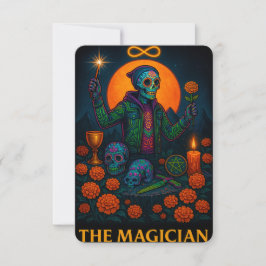 Neon Dia de los Muertos O Cartão Tarot Mágico