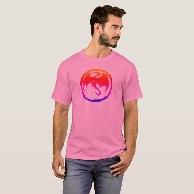 Neon Dragon men pink T-shirt (Frente Completa)