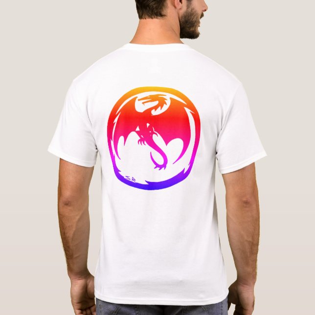 Neon Dragon men white T-shirt back (Verso)