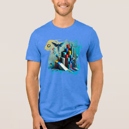 Neon Dreamscape - Digital Art T-Shirt