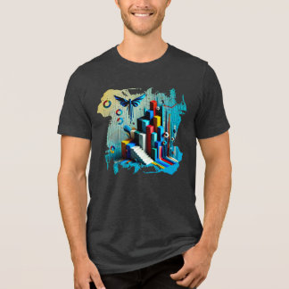 Neon Dreamscape - Digital Art T-Shirt