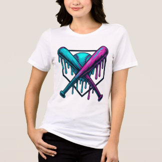 Neon Drip Baseball Bats T-Shirt Design - Strada Ne