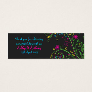 Neon Floral Wedding Tags Favor